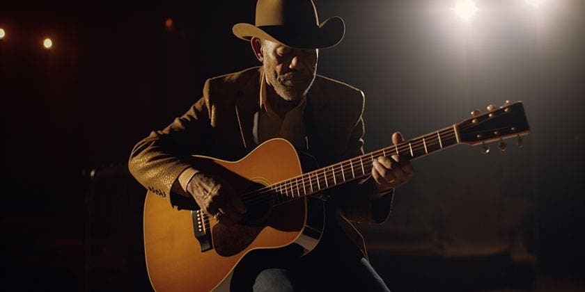 Man Playing Acoustic Guitar