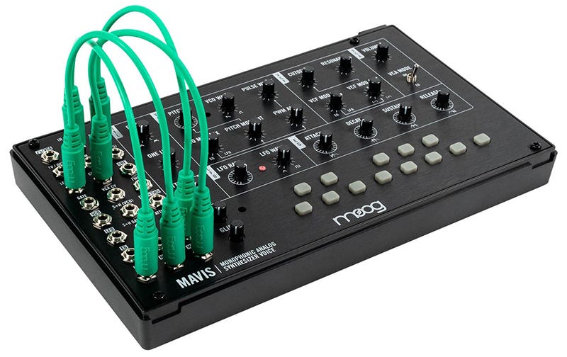 Moog Mavis semi-modular desktop synth with patch cables